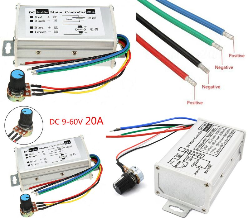 PWM 20A 9-60V Schimbare sens Regulator de turatie motor cc. Nou