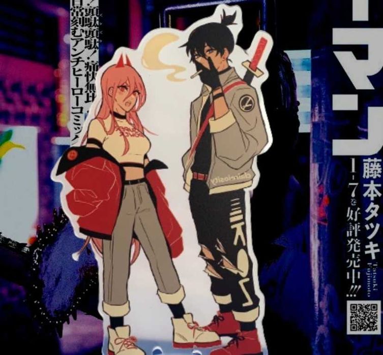 Аниме : Человек бензопила , Пауэр и Аки Хаякава подставка