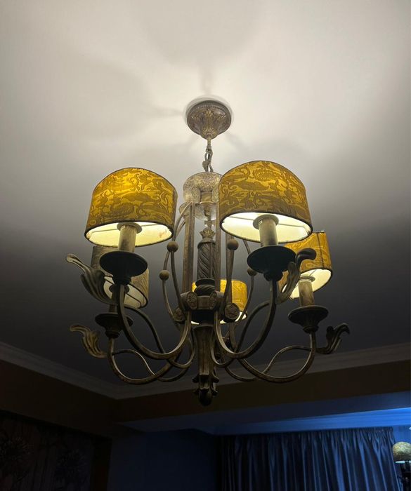 2 люстры кованные 3х и 5ти рожковые