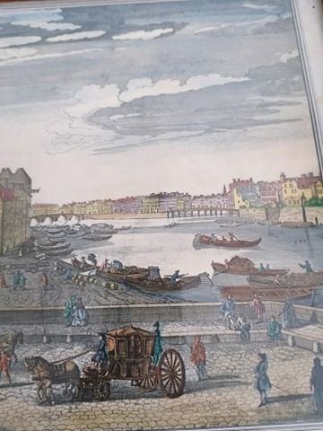Litografie - vedere a primăriei din Paris 1770