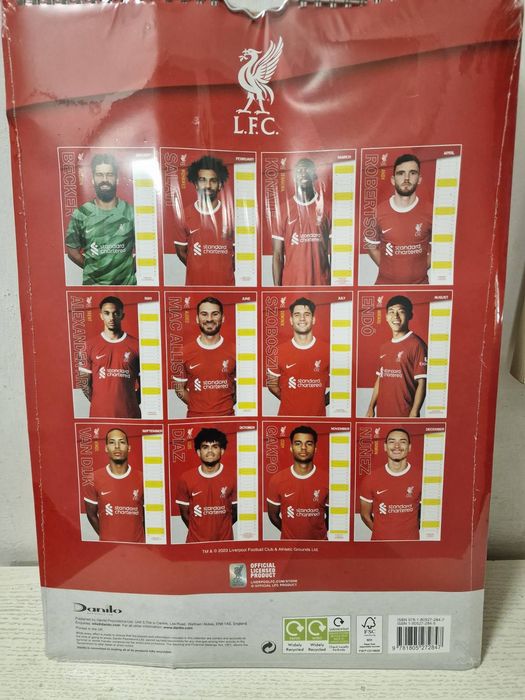 Оригинален Календар на Английския футболен отбор Liverpool от Anfield