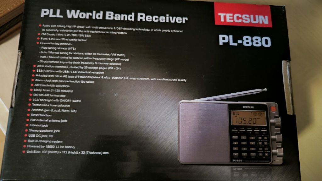 Radio Tecsun PL-880 PLL/DSP world Band SSB/radioamatori  -schimb  Odin