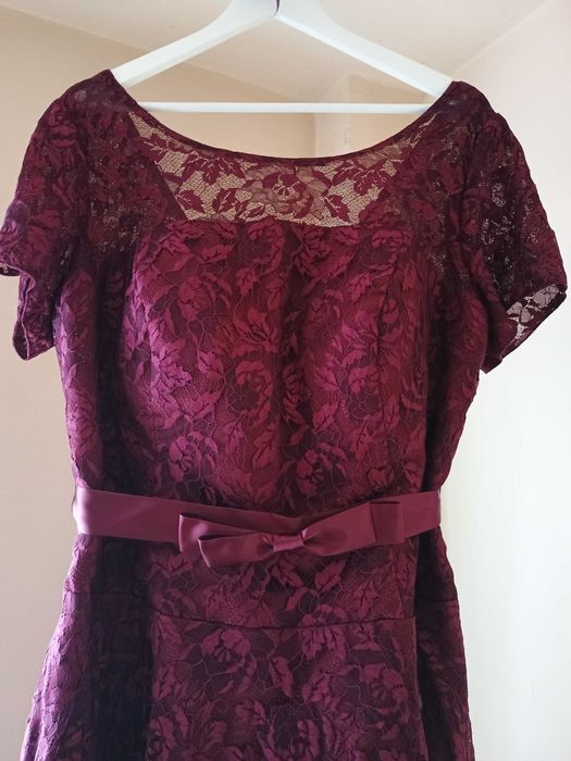 Rochie rosu burgund de ocazie domnisoara de onoare marimea 46-48