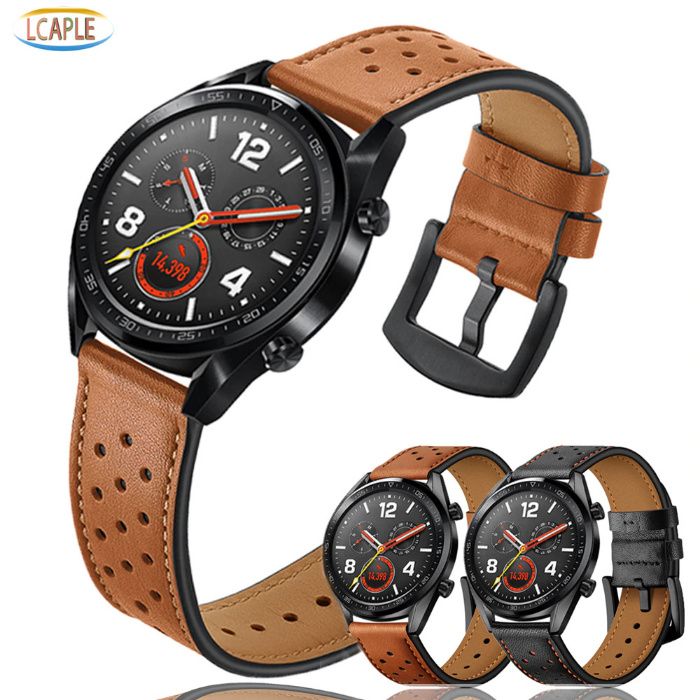 Curea piele 22mm Samsung Galaxy Watch 46mm Gear S3 Huawei Watch GT