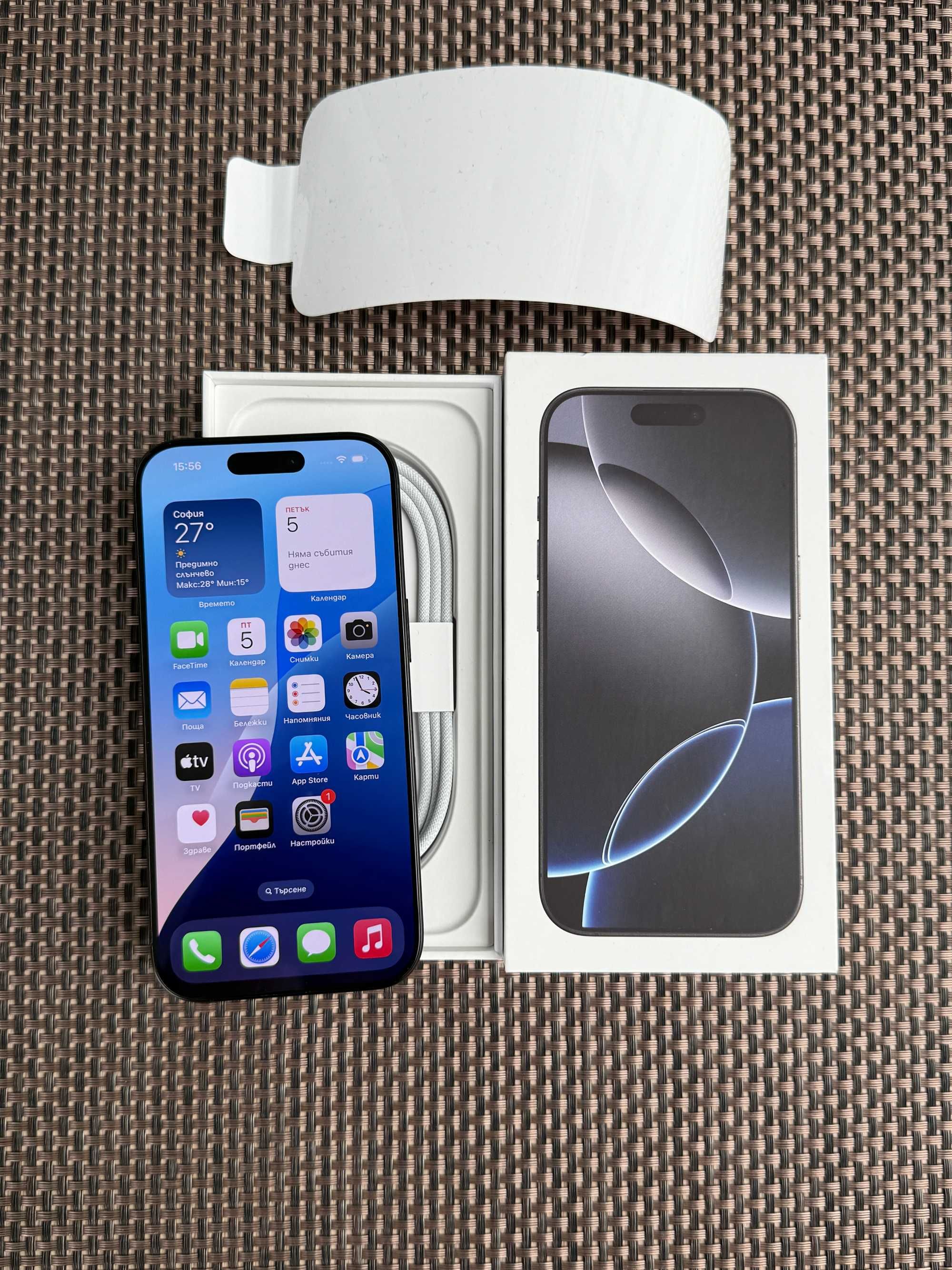 НОВ! 256GB! iPhone 16 Pro Лизинг от 78лв/м black Titanium черен гаранц