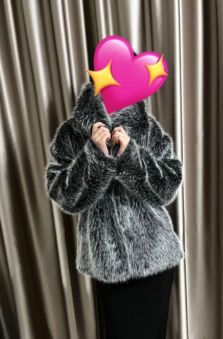 Шуба черно белый