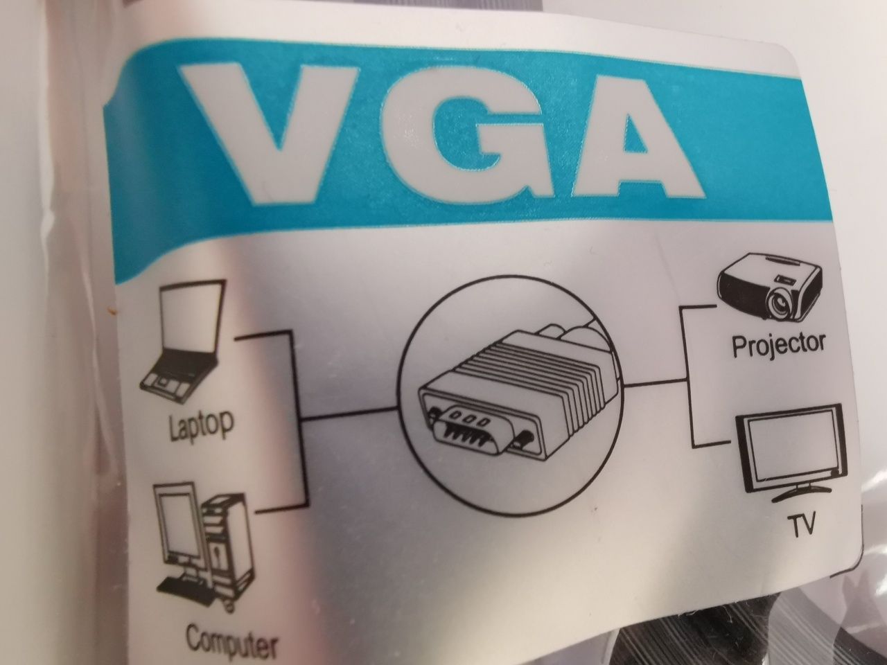 Кабел VCom VGA към VGA 1.8м + 2 ферит