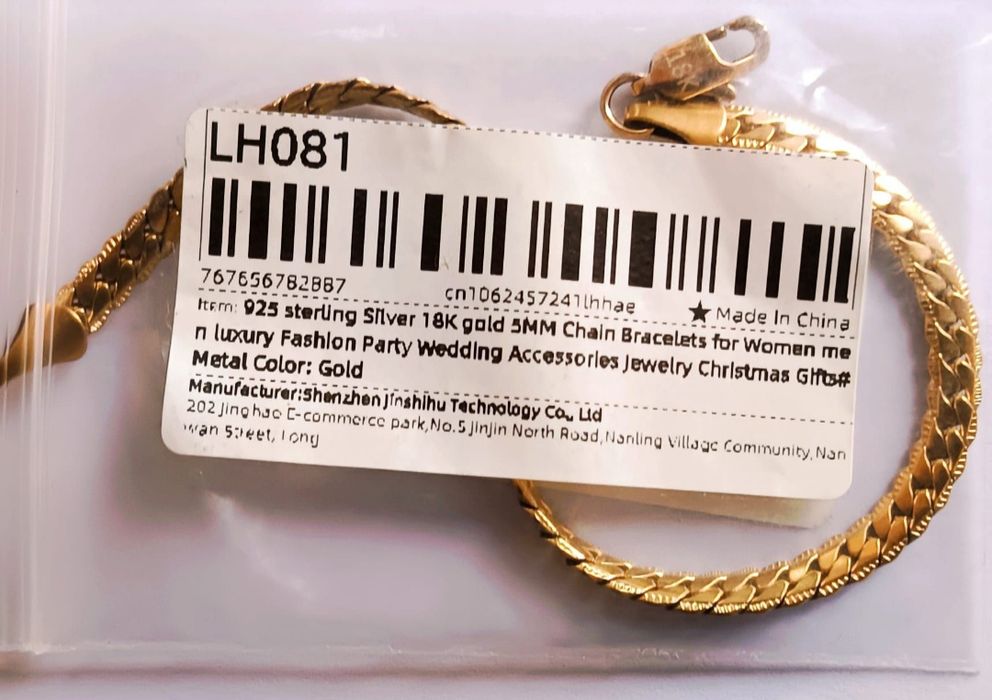 Brățară și colier unisex – argint 925 aurit 18k, set cadou elegant