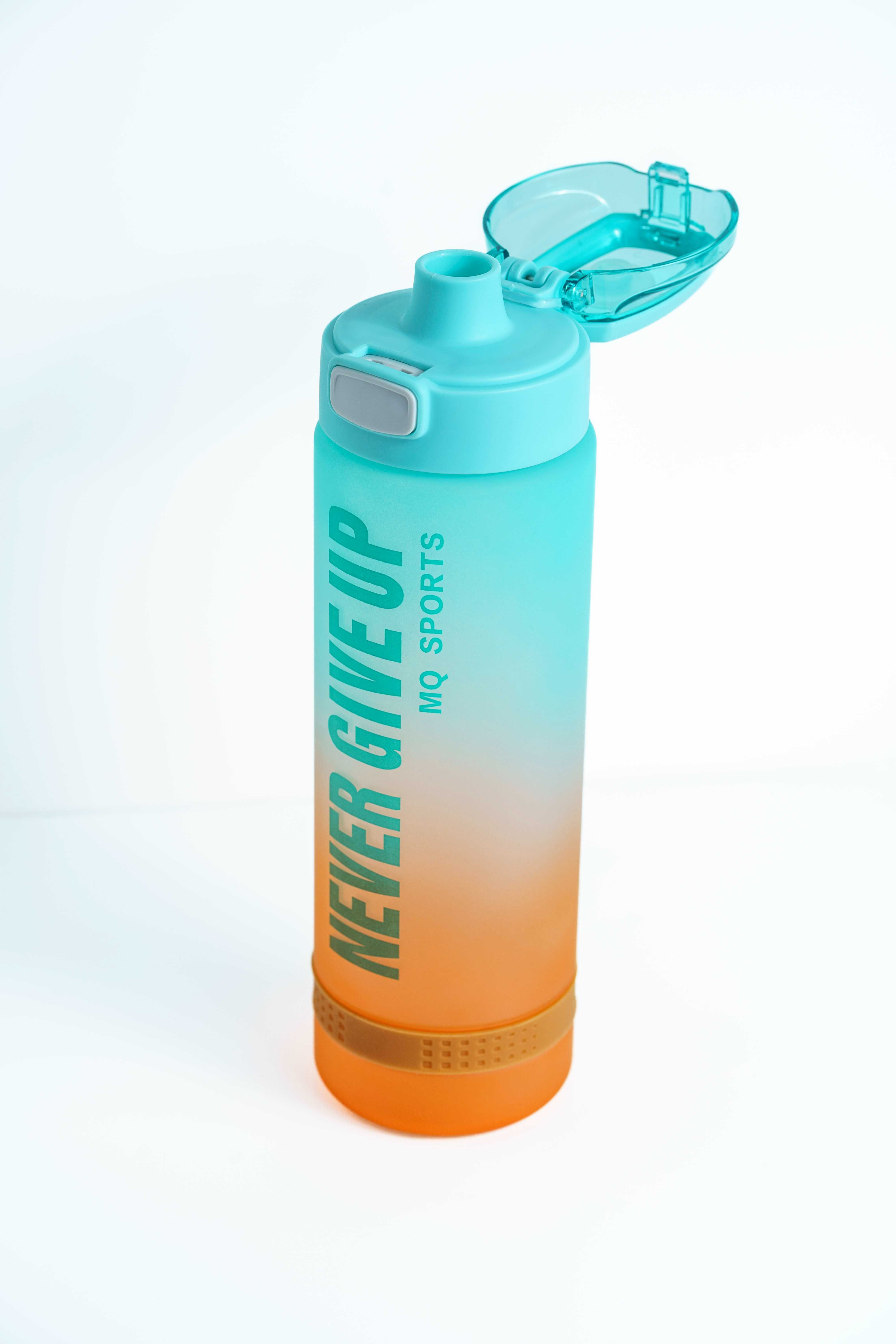 Sticla de Apa NeverGiveUp, pentru Fitness/Camping, 1 litru, Multicolor