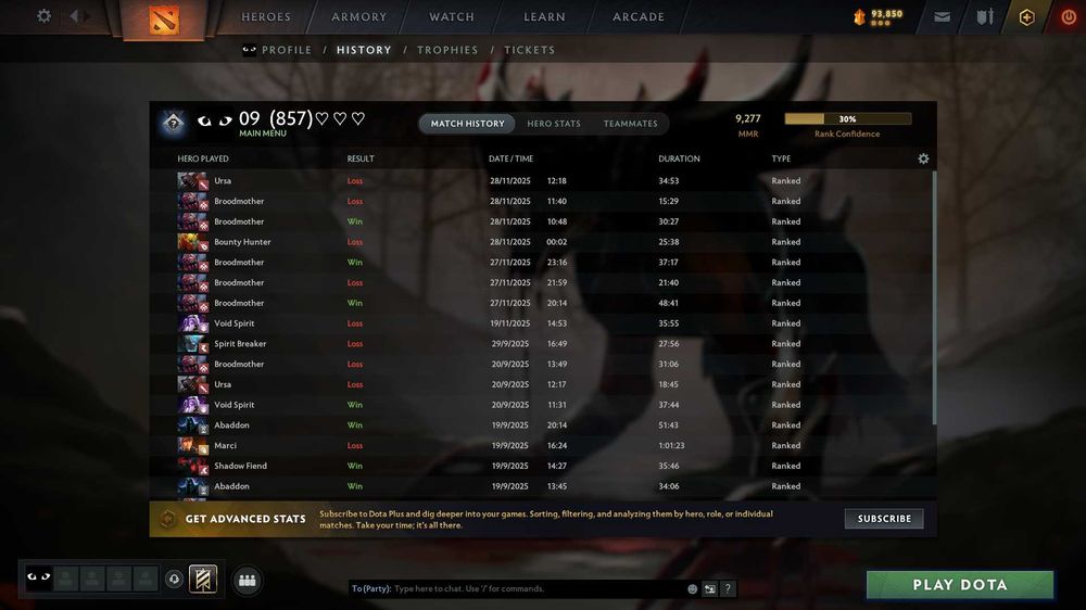 Продаю аккаунт Dota 2 9277 ммр