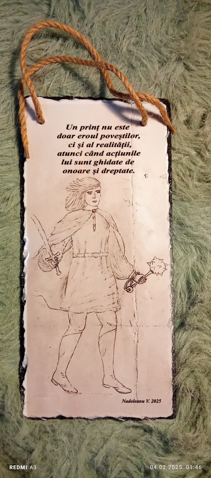 Desen, creație proprie, imprimat pe piatra de ardezie.  Anunț 2