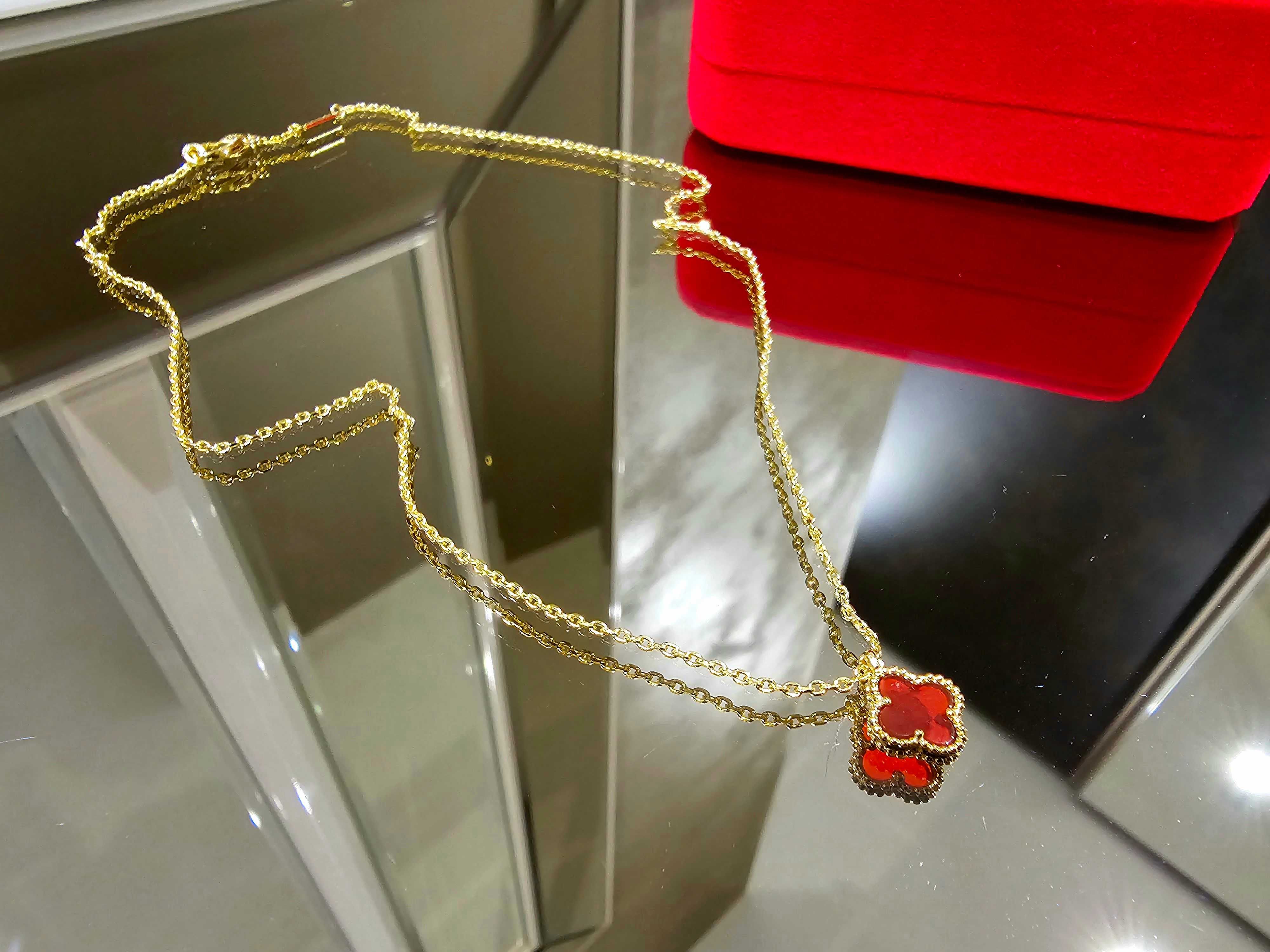 Van Cleef & Arpels VCA Gold Red Sweet Alhambra Clover Дамско Колие