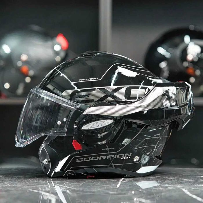 Модуларна Каска - Scorpion Exo-Tech Evo Traveller Black-White