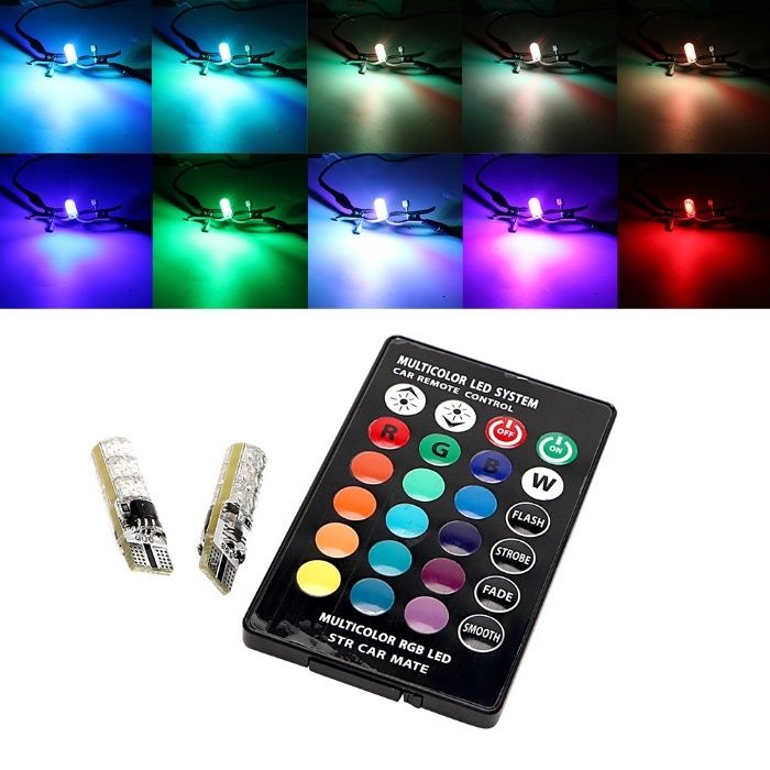 RGB LED крушки с дистанционно управление за автомобил
