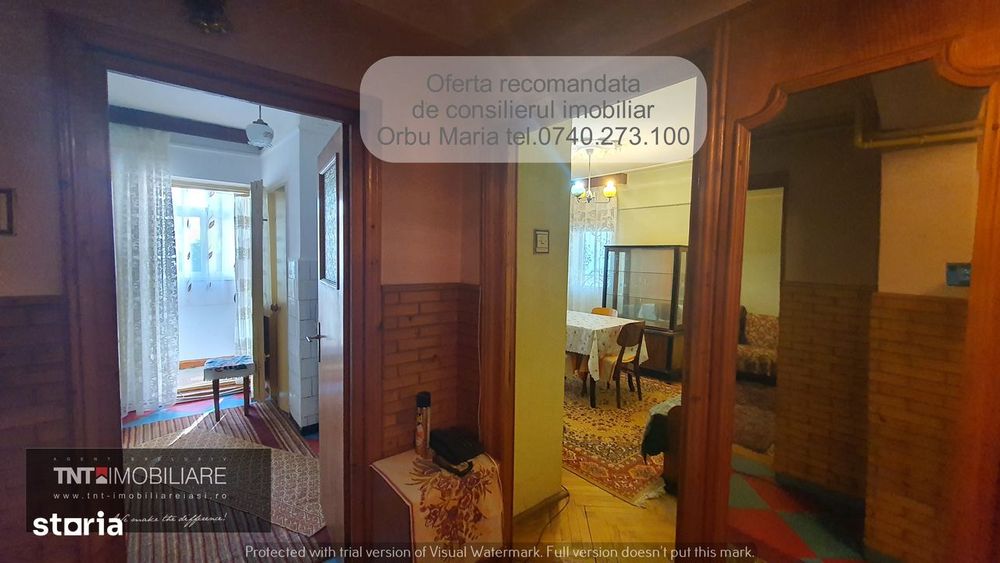 Apartament 2 camere decomandate de inchiriat zona Pacurari-Petru Poni