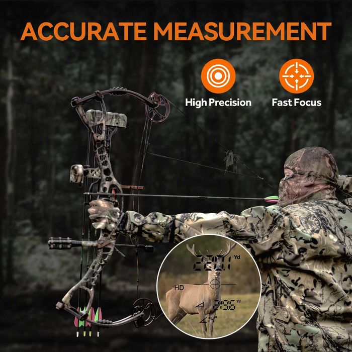 Лазерен далекомер за лов MiLESEEY PF2E, обхват до 600 м, 6x увеличение