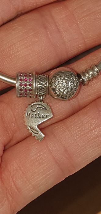 Brățară argint 19 cm + doua charmuri