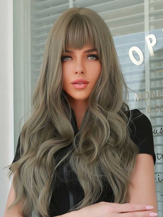 Сива микс перука с бретон