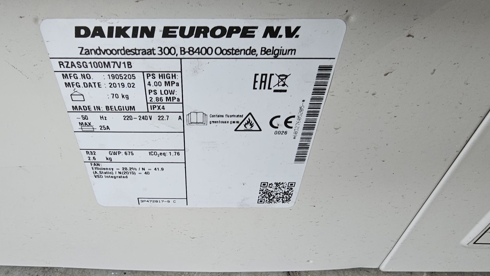 Daikin SkyAir 10kw инверторен климатик RZASG100 FAA100