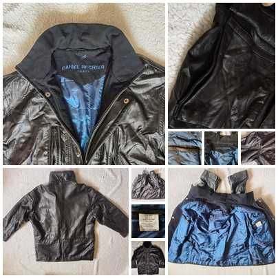 Jacheta neagra barbati piele 8 buzunare DANIEL HECHTER geaca strada