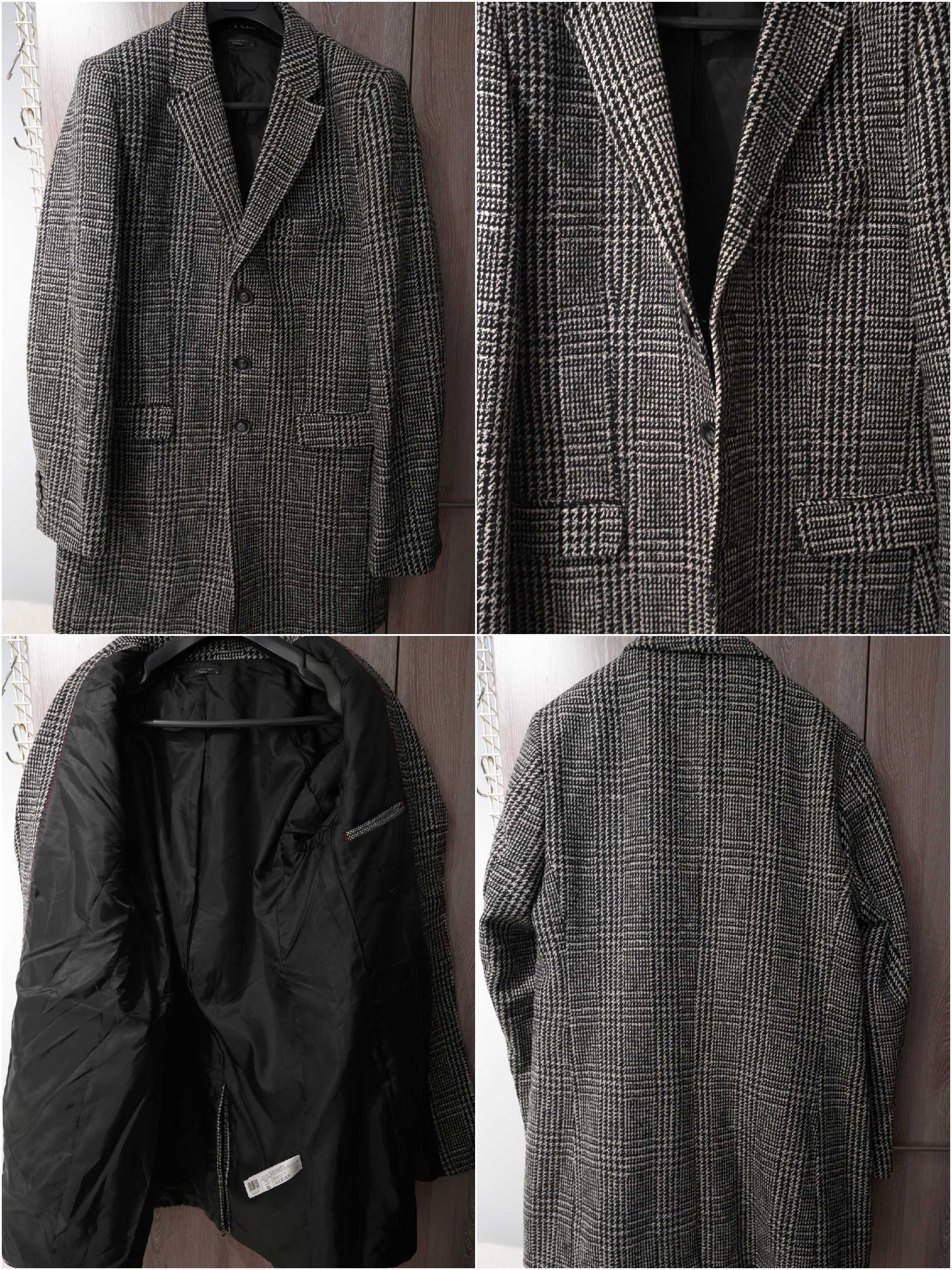 Ново италианско елегантно палто. Размер XL. Цвят черно-сив. Calliope