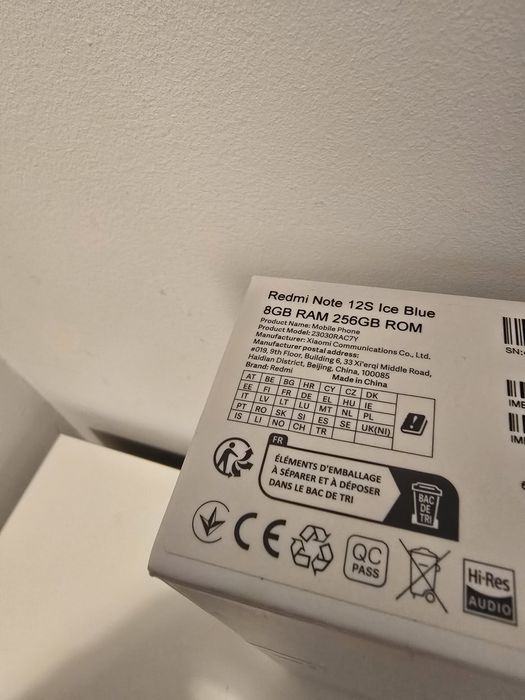 Redmi Note 12S, 8GB RAM, 256GB ROM, nou, Sigilat