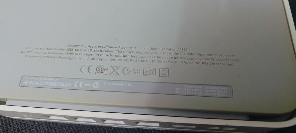 Time capsule airport routere hdd apple