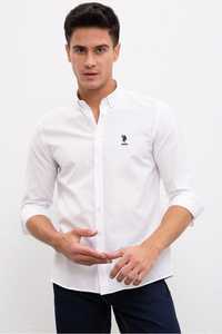 Белая мужская рубашка US Polo оригинал