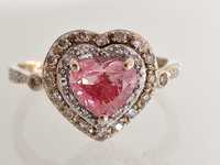 Inel logodna aur 14k cu diamant roz 1.35ct