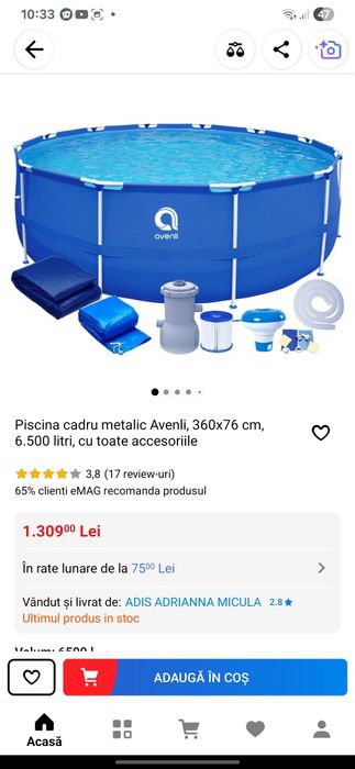 Piscina cadru metalic