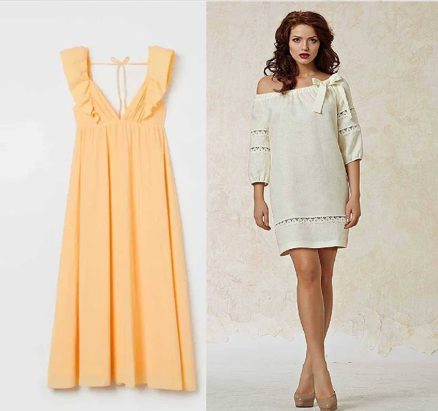 Новые летние сарафан /платье H&M, хлопок /лен, размер 46/50