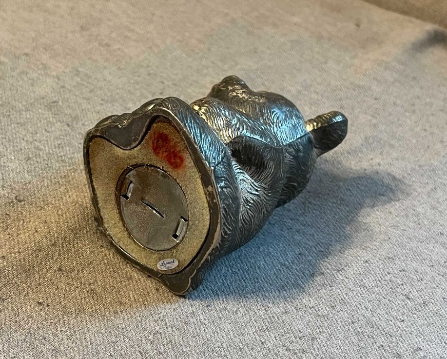 Pusculita veche metalica ursulet Leonard Japan, colectie, 15 cm