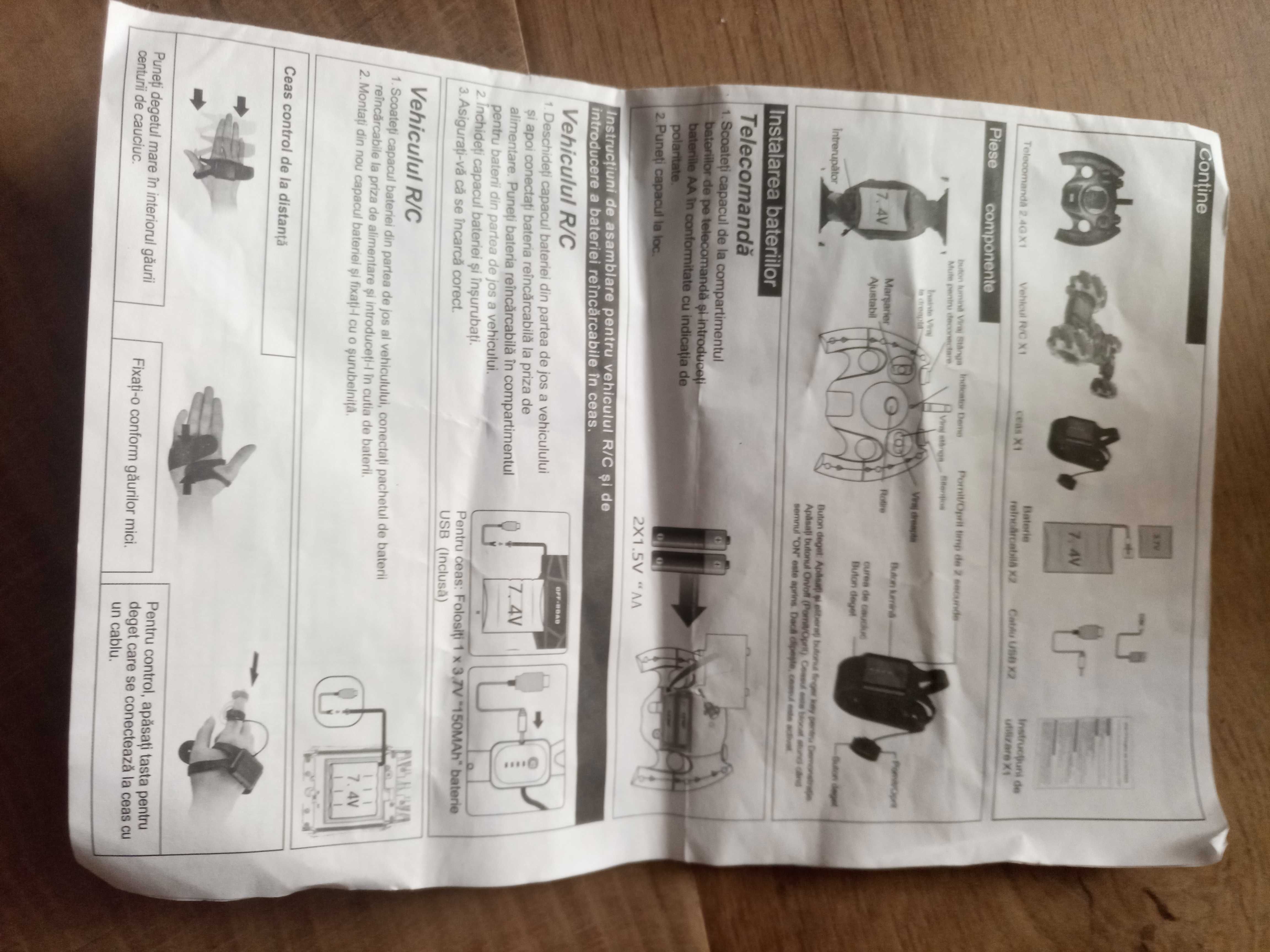 Mașina cu telecomanda și ceas funcțională