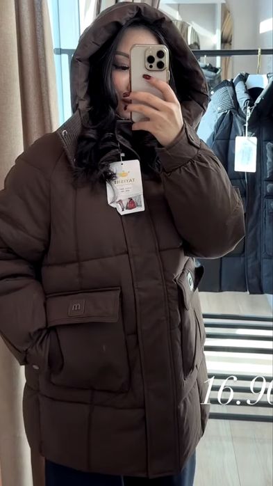 Новая коричневая зимняя куртка‼️АСТАНА‼️
