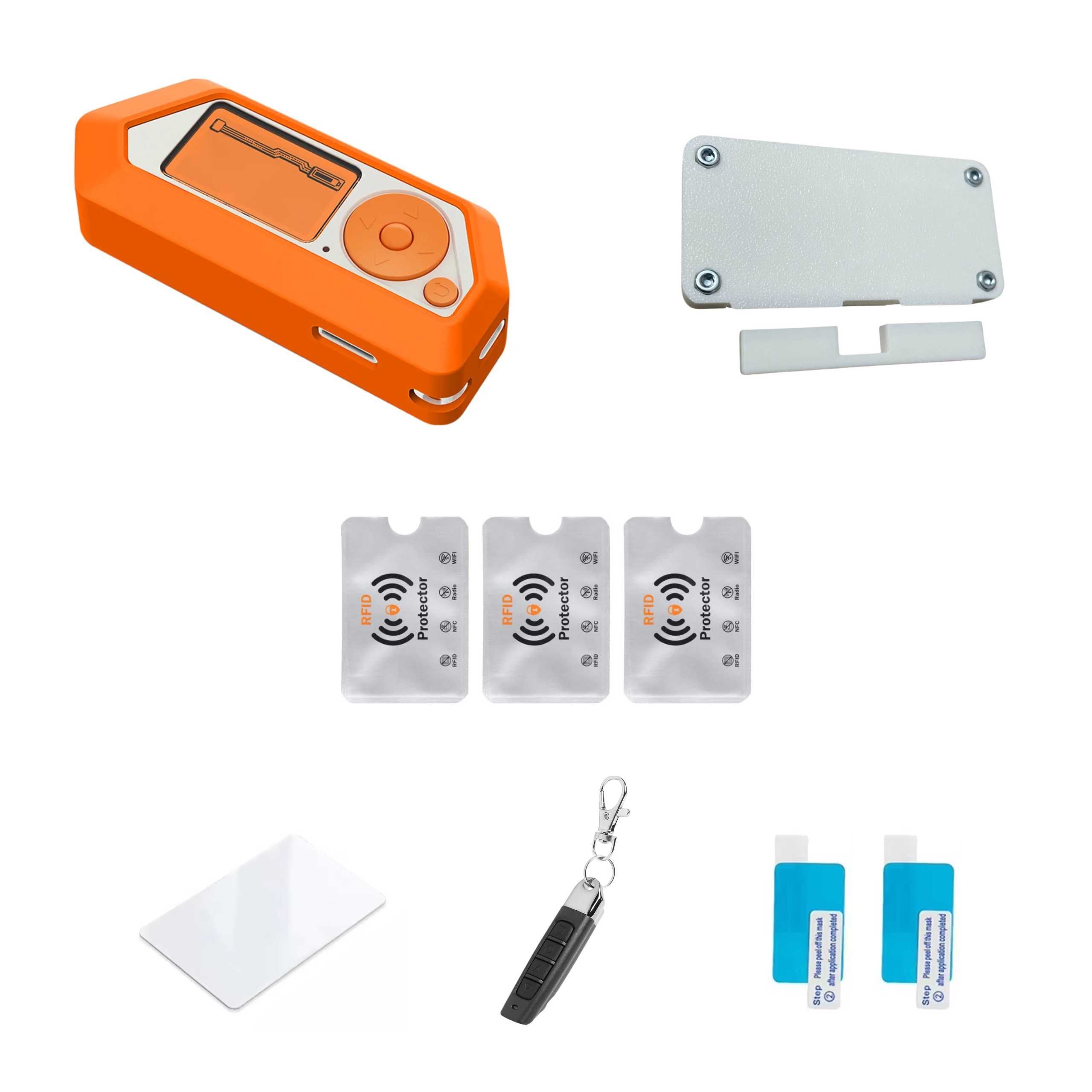 Set Accesori Flipper Zero-Husa Silicon Orange,Carcasa Placa Wi-Fi Alba