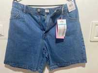 Blugi albastri scurti Denim femei noi (Sinsay)