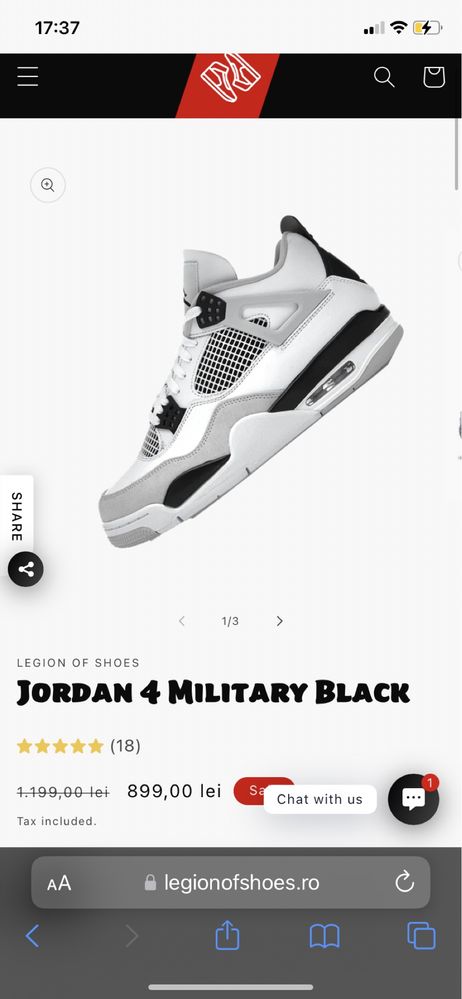 Jordan 4 military black