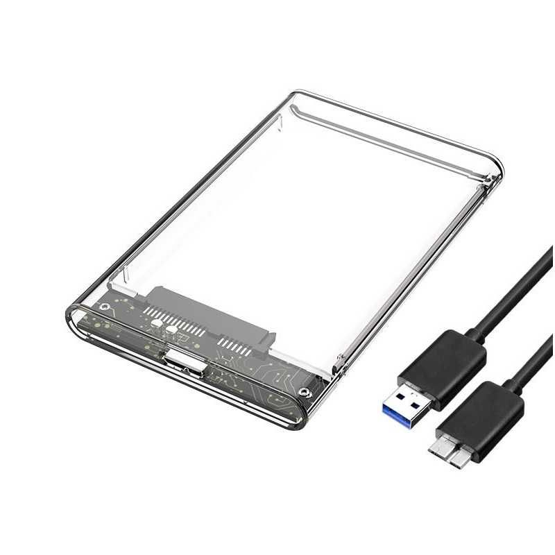 Carcasa rack extern HDD / SSD laptop 2.5" SATA la USB 3.0 transparent