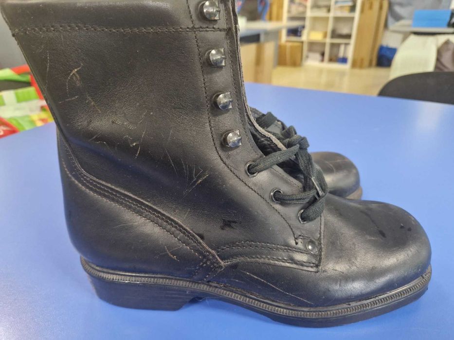 Кубинки черни шити естествена кожа