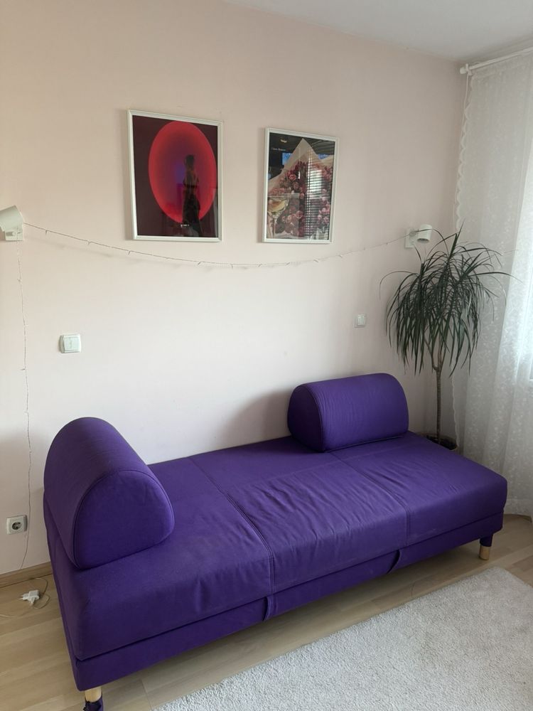 Диван IKEA Flottebo (90x200), лилав, с място за съхранение