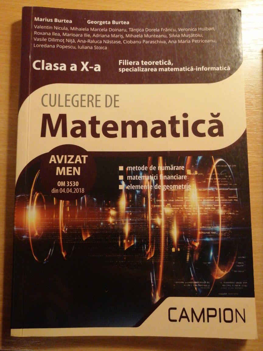 Culegeri matematica clasa X