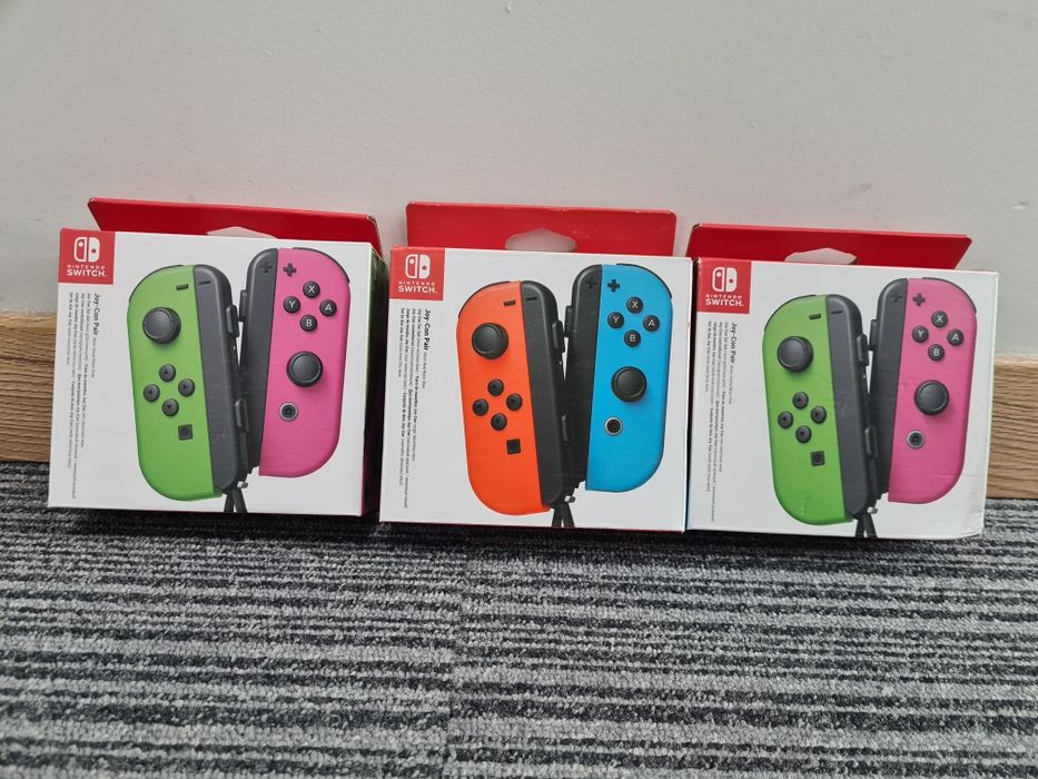Pereche Joy-Con Nintendo Switch rosu/albastru verde/roz NOU