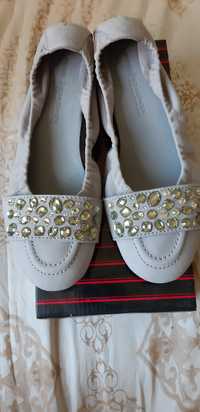 Pantofi/Balerini Kennel&Schmenger,piele manusa si cristale swarovski,