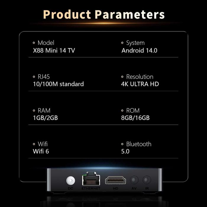 Нов ТВ Бокс X88 Mini 14 с Android 14 WiFi 6 4K 2GB 16GB