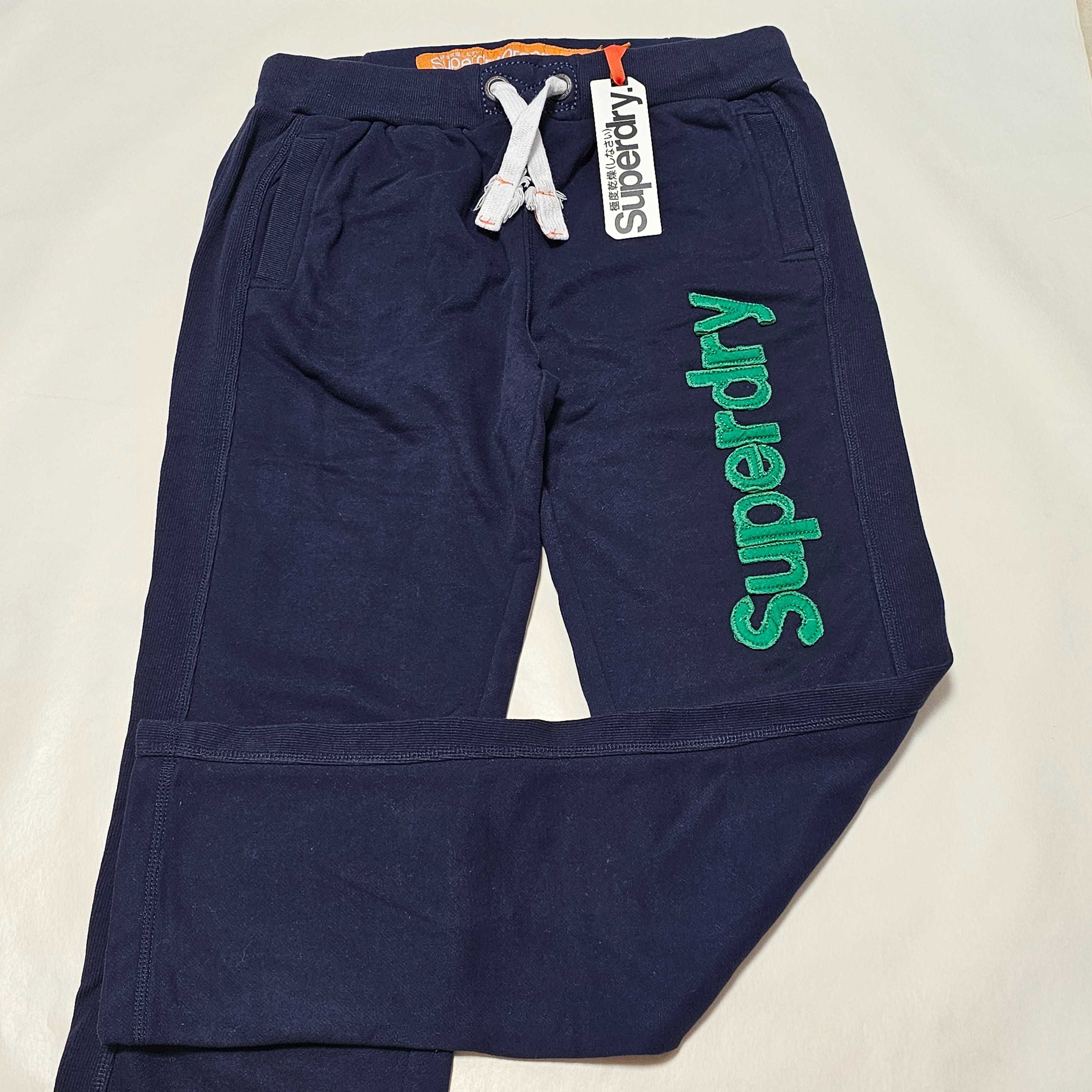 Pantaloni bumbac dens Superdry  XL / bleumarin OFERTA