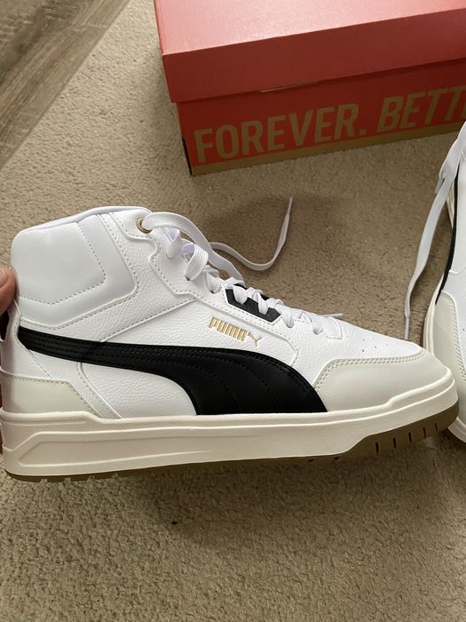 Pantofi sport Shuffle Downtown, Alb fildes, Negru, Alb optic, 9 puma