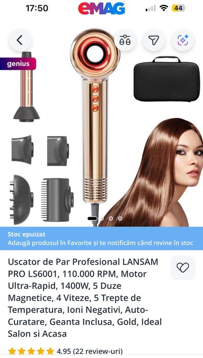 Uscator Par Profesional 5 Duze Magnetice, 4 Viteze, 5 Trepte Temp.