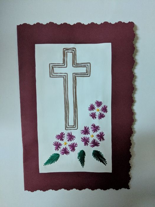 Felicitare cusuta - FAL 0 Easter cross