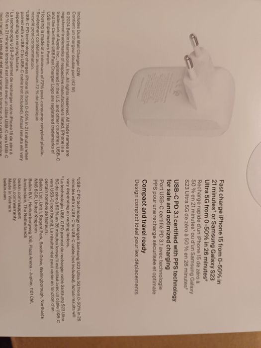 Încărcător rapid dual usb C+usb A