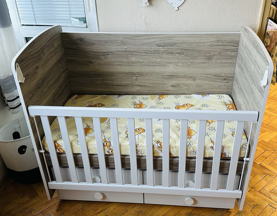 Бебешка кошара 60x120 см + чисто нов матрак